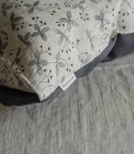 Hydrangea, Handmade Decorative Linen Pillowcase, Sofa Cushion Cover With Floral Print, Throw Pillow, Printed Natural Fabric Flowers - image 1