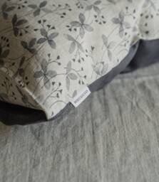 Hydrangea, Handmade Decorative Linen Pillowcase, Sofa Cushion Cover With Floral Print, Throw Pillow, Printed Natural Fabric Flowers