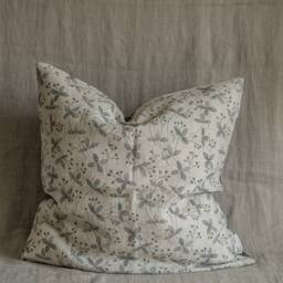 Hydrangea, Handmade Decorative Linen Pillowcase, Sofa Cushion Cover With Floral Print, Throw Pillow, Printed Natural Fabric Flowers - thumbnail 2