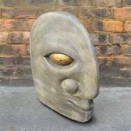 Stone Abstract Face Sculpture Concrete Head Statue Outdoor Minimalist Figurine Unique Handmade Gift Modern Accent Ornament Home Decor Art - thumbnail 4
