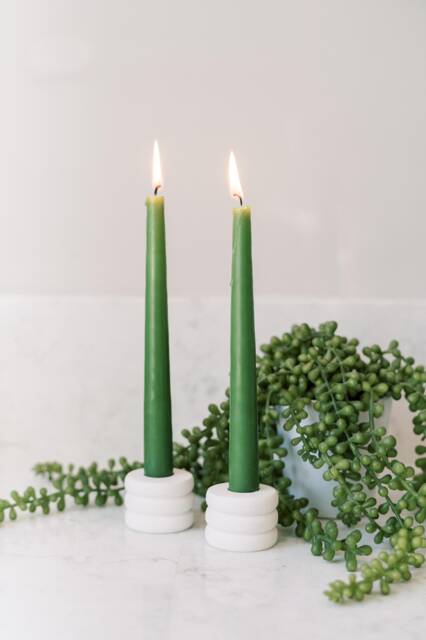 Small Ring Concrete Modern Taper Candle Holder - image 1