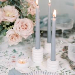 Small Ring Concrete Modern Taper Candle Holder - thumbnail 4