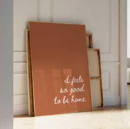 It Feels So Good To Be Home, Daily Affirmations Poster, Minimalist Decor, Cute Bedroom Print, Burnt Orange Terracotta Art, Simply Home Decor - thumbnail 1