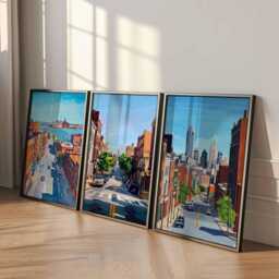 Set Of 3 Baltimore Maryland Posters, Travel Posters Set, Prints, Wall Art, City Decor, Skyline Print - thumbnail 4