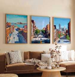 Set Of 3 Baltimore Maryland Posters, Travel Posters Set, Prints, Wall Art, City Decor, Skyline Print