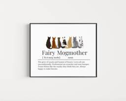 Fairy Mogmother Definition Print, Gift Idea For Cat Sitter, Mum Idea, Groomer Owner, Cattery - thumbnail 1