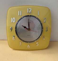 Vintage Yellow Wall Clock - Smiths Sectric Recycled Clock