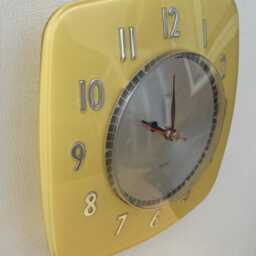 Vintage Yellow Wall Clock - Smiths Sectric Recycled Clock - thumbnail 2