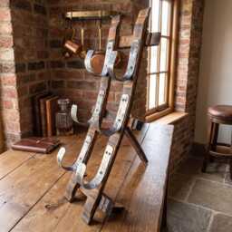 Bourbon Barrel Stave Wine Rack - Rustic 3-Bottle Countertop Display