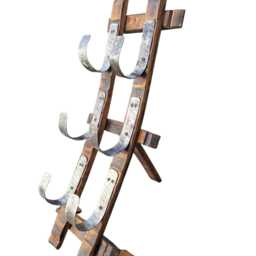 Bourbon Barrel Stave Wine Rack - Rustic 3-Bottle Countertop Display - thumbnail 3