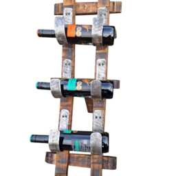 Bourbon Barrel Stave Wine Rack - Rustic 3-Bottle Countertop Display - thumbnail 2