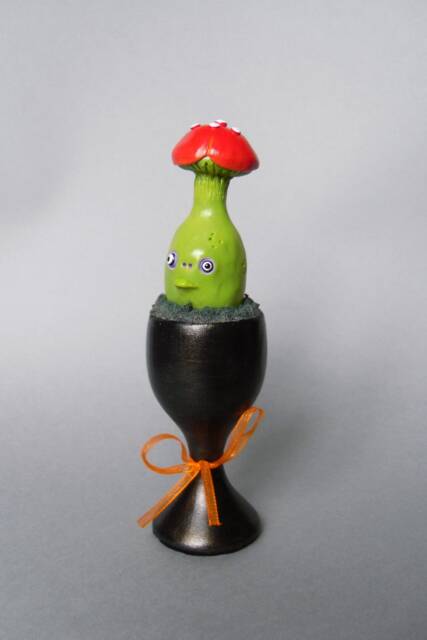 Polymer Clay Mushroom Figurine Spooky Halloween Decor - image 1