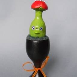 Polymer Clay Mushroom Figurine Spooky Halloween Decor - thumbnail 4