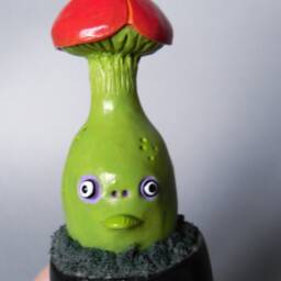 Polymer Clay Mushroom Figurine Spooky Halloween Decor - thumbnail 2