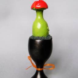 Polymer Clay Mushroom Figurine Spooky Halloween Decor - thumbnail 3