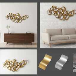 Unique Gold Metal Wall Decor - Modern Abstract Hanging For Luxury Interiors - thumbnail 4