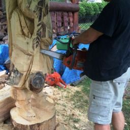 The Musician - Busker Wooden Statue Hand Made Sculpture - thumbnail 4