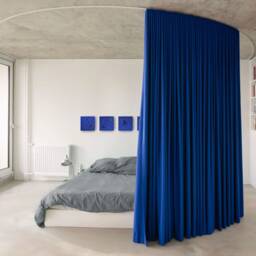 Monochrome Relief Concrete Wall Art, Wabi Sabi Plaster - Stratum Ultramarine Blue - thumbnail 3