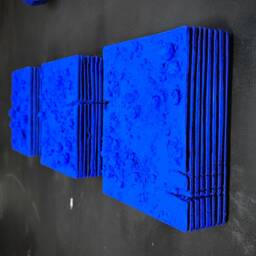 Monochrome Relief Concrete Wall Art, Wabi Sabi Plaster - Stratum Ultramarine Blue - thumbnail 2