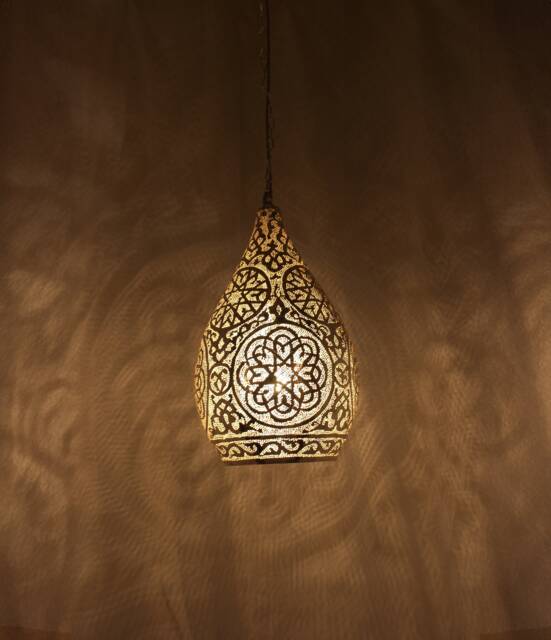 Handmade Oriental Brass Lamp, Moroccan Pendant Light, Hanging Gold Lampshade, Home Decor Lighting & Ceiling Light - image 1