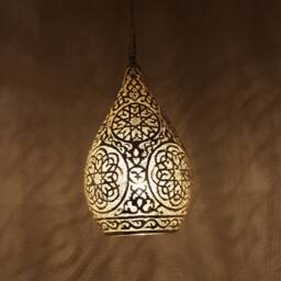 Handmade Oriental Brass Lamp, Moroccan Pendant Light, Hanging Gold Lampshade, Home Decor Lighting & Ceiling Light - thumbnail 2