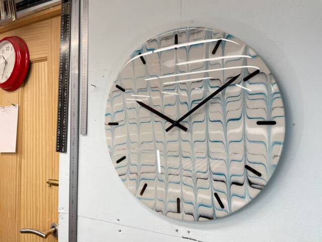 51 cm, Large Light Grey Abstract Resin Wall Clock, Unusual Modern Clocks, Luxury Home Decor, Clocks UK - image 1