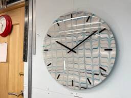 51 cm, Large Light Grey Abstract Resin Wall Clock, Unusual Modern Clocks, Luxury Home Decor, Clocks UK