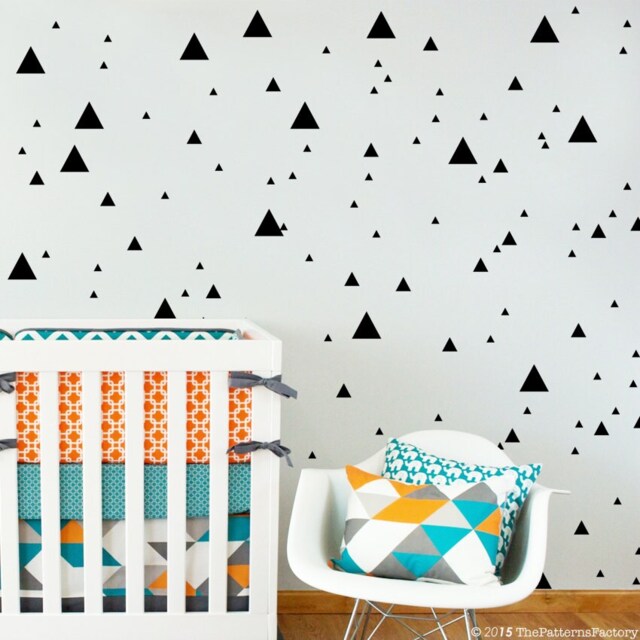 Gold Triangle Wall Decals Modern Kids Room Decor - 140 Stickers - image 1