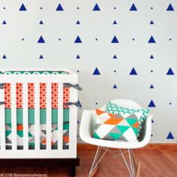 Gold Triangle Wall Decals Modern Kids Room Decor - 140 Stickers - thumbnail 3