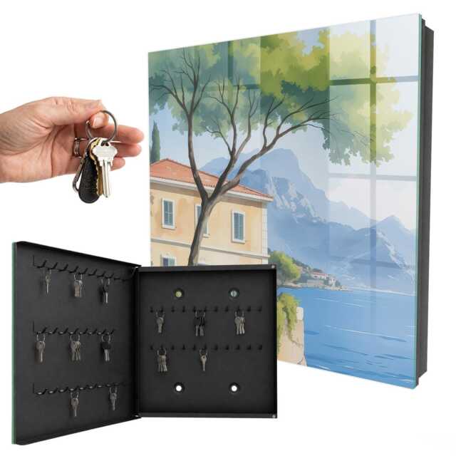 The Peace Of Nature Wall Mounted Key Cabinet, Green Box For Home, Painterly Landscapes, Lovers Peaceful Landscapes - image 1