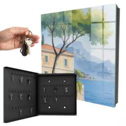 The Peace Of Nature Wall Mounted Key Cabinet, Green Box For Home, Painterly Landscapes, Lovers Peaceful Landscapes