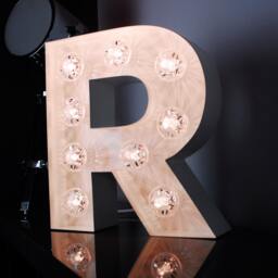 Gloss White Metal Marquee Letter Light, Modern Fairground Style - 40cm - thumbnail 2