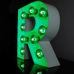 Gloss White Metal Marquee Letter Light, Modern Fairground Style - 40cm - thumbnail 3