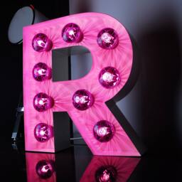 Gloss White Metal Marquee Letter Light, Modern Fairground Style - 40cm - thumbnail 4