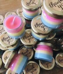 Mini Rainbow Thank You Candles Personalised Eco Soy Wax Gifts - Set Of 10 - thumbnail 1