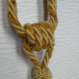 Beige Chenille Modern Tiebacks-Curtain Tie Backs Tassel Hold Backs - thumbnail 4