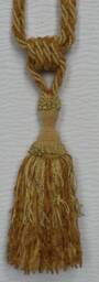 Beige Chenille Modern Tiebacks-Curtain Tie Backs Tassel Hold Backs - thumbnail 2