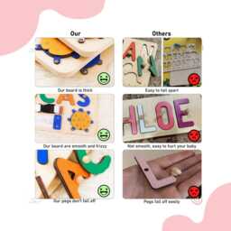 Personalized Baby Name Puzzle, Custom Kids Busy Board, Early Learning Birthday Gift For Kids, Room Decor, Shower - thumbnail 4