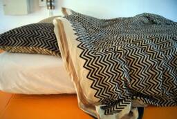 Hand Block Printed Cotton Duvet Cover Geometric Design - Leheria Brown