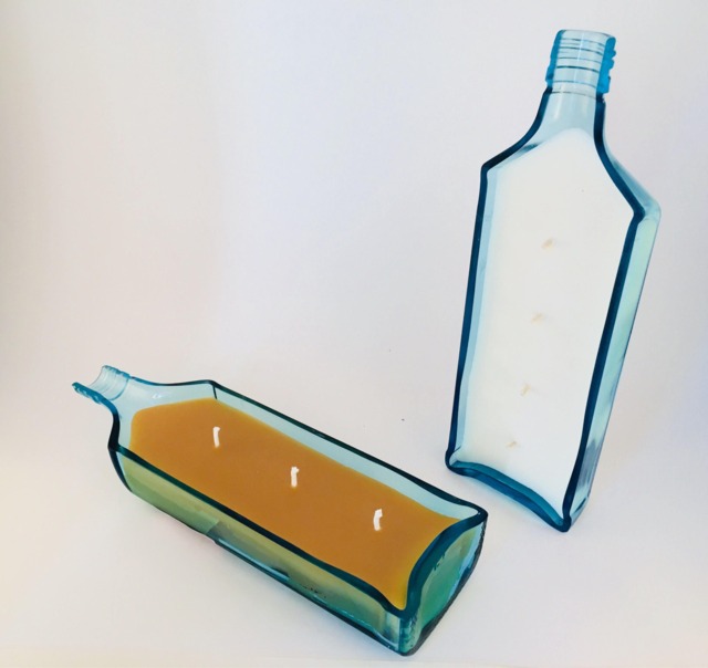 100 % Beeswax/Soy Wax Candle in Bombay Sapphire Bowl Tray - image 1