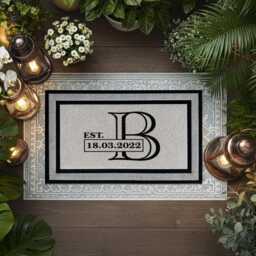 Personalized Monogram Doormat - Washable Outdoor Rug, New Home Gift - thumbnail 3
