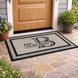 Personalized Monogram Doormat - Washable Outdoor Rug, New Home Gift - thumbnail 2
