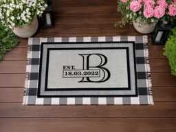 Personalized Monogram Doormat - Washable Outdoor Rug, New Home Gift