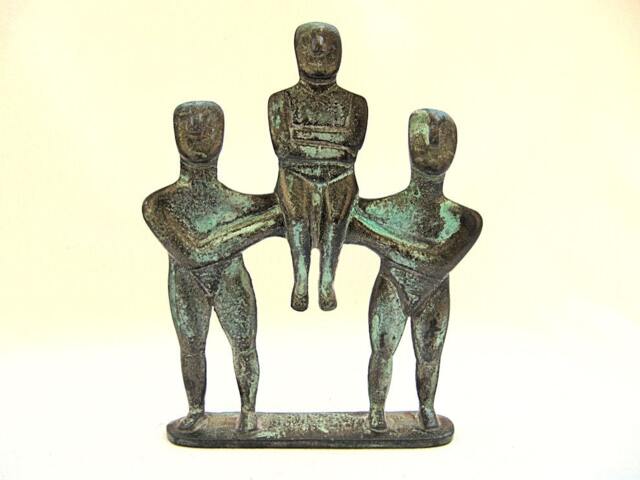 Cycladic Male Bronze Sculpture Greek Figures , Abstract Form , Copy - image 1
