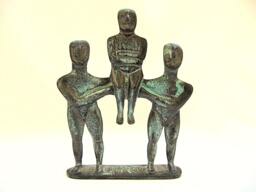Cycladic Male Bronze Sculpture Greek Figures , Abstract Form , Copy - thumbnail 1