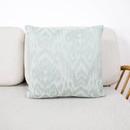Seafoam Ikat Woven Cushion Covers, Duck Egg Designer Throw Pillows, Luxury Scatter Cushions By Belfield Design Studio - thumbnail 3