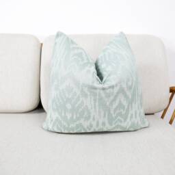 Seafoam Ikat Woven Cushion Covers, Duck Egg Designer Throw Pillows, Luxury Scatter Cushions By Belfield Design Studio - thumbnail 1