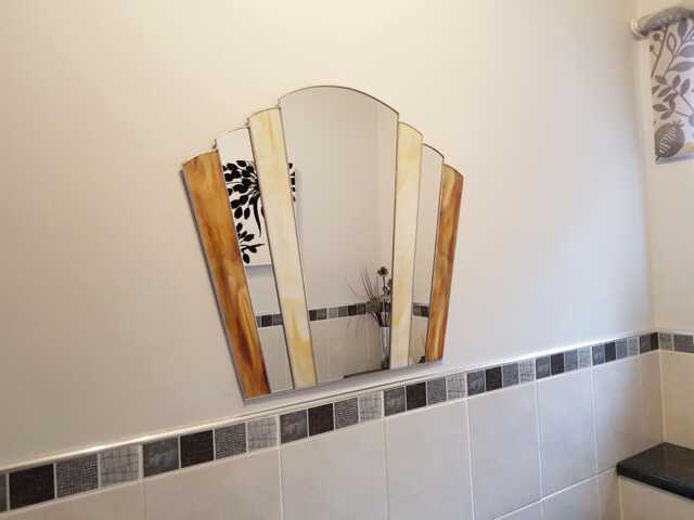 Art Deco Fan Mirror - Stained Glass - image 1