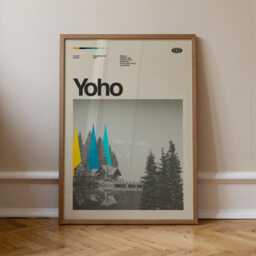 Yoho National Park Mid-Century Travel Poster, Abstract Minimalist Art Print, Canada Poster - thumbnail 1