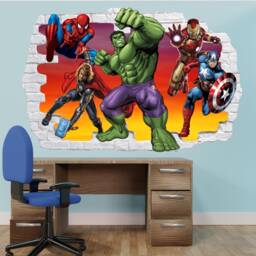 Avengers Wall Stickers Spiderman Hulk Ironman Superhero Decal Mural Poster Room Decor 1109 - thumbnail 3